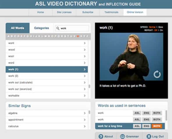 ASL Dictionary Sign Language