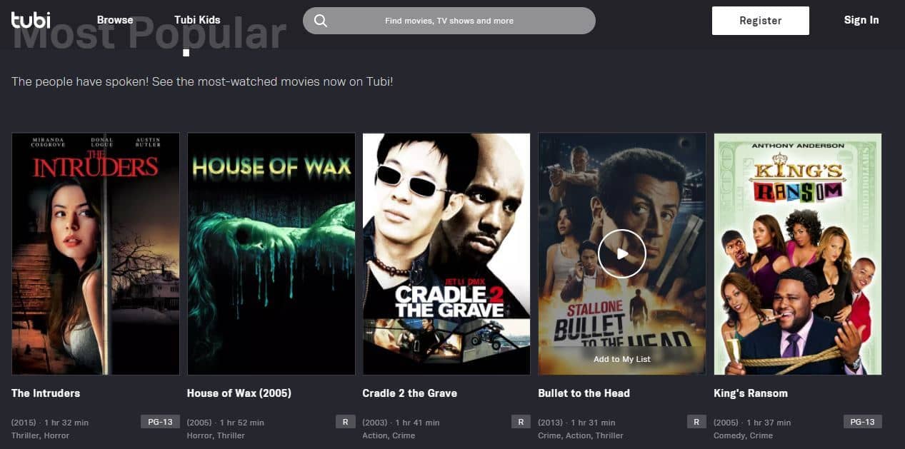 Tubi free streaming app