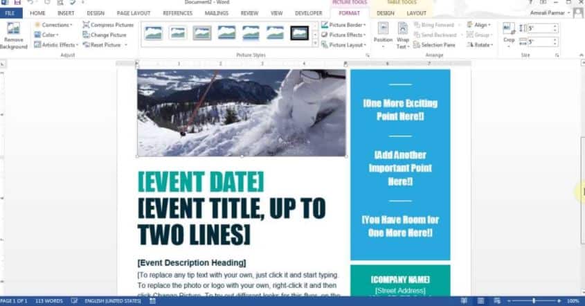 Microsoft Word Flyer maker